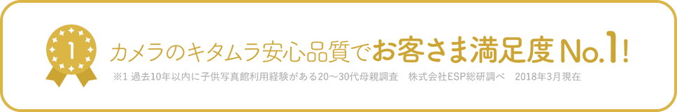 カメラのキタムラ安心品質でお客さま満足度No1