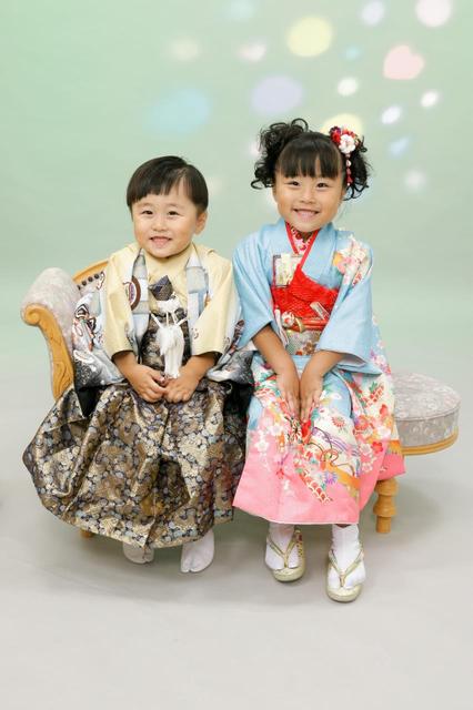七五三撮影 ゆきみつくん ひはるちゃん スタジオマリオ加古川店 加古川店 兵庫県 七五三 お宮参りの記念写真ならスタジオマリオ