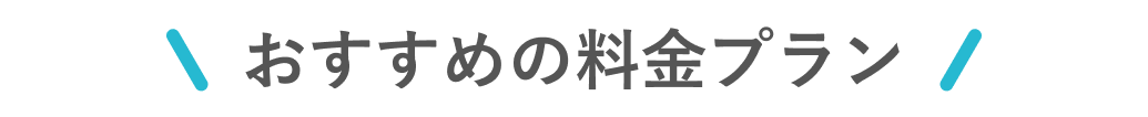 おすすめの料金プラン
