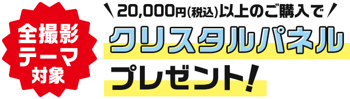 20,000円(税込)以上のご購入でクリスタルパネルプレゼント！