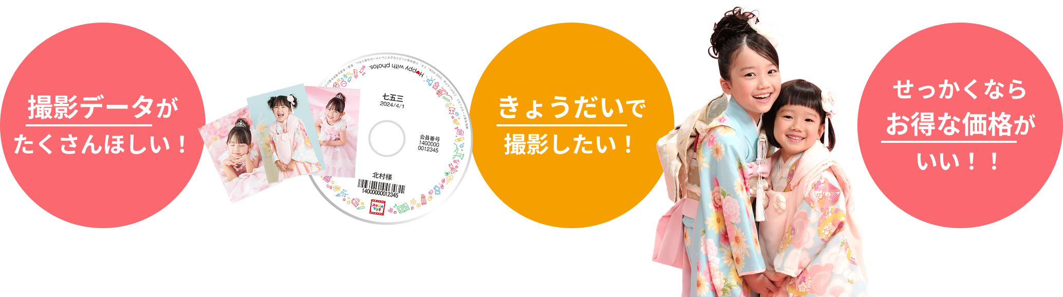 撮影データがたくさんほしい！ きょうだいで撮影したい！ せっかくならお得な価格がいい！！