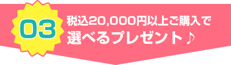 税込２万円以上ご購入で選べるプレゼント