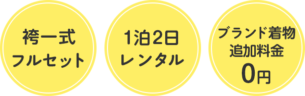 袴一式フルセット・1泊2日レンタル・ブランド着物追加料金0円