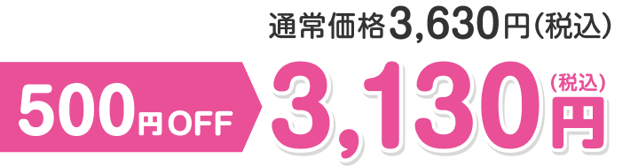 通常価格3,630円が500円OFF3,130円(税込)