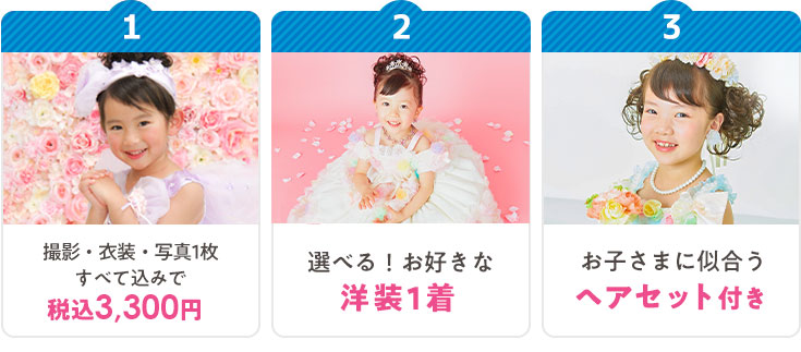 参加料金3000円で衣装、撮影、写真がセット