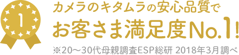 カメラのキタムラの安心品質で お客さま満足度 No1