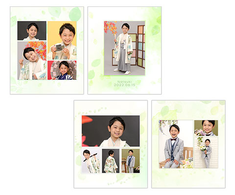 ふやせるアルバム用デザイン写真4面（12カット）