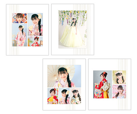 ふやせるアルバム用デザイン写真4面（12カット）