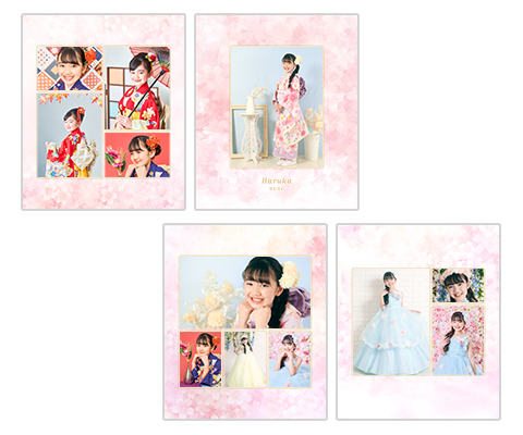 ふやせるアルバム用デザイン写真4面（12カット）