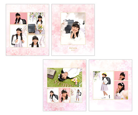 ふやせるアルバム用デザイン写真4面（12カット）