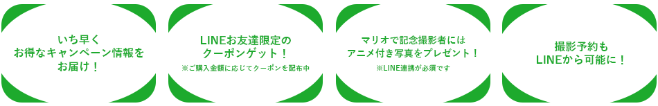 スタジオマリオ・カメラのキタムラのLINE公式アカウントを友だち追加するとお得がいっぱい